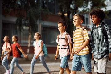 Students walking happy because they are safe